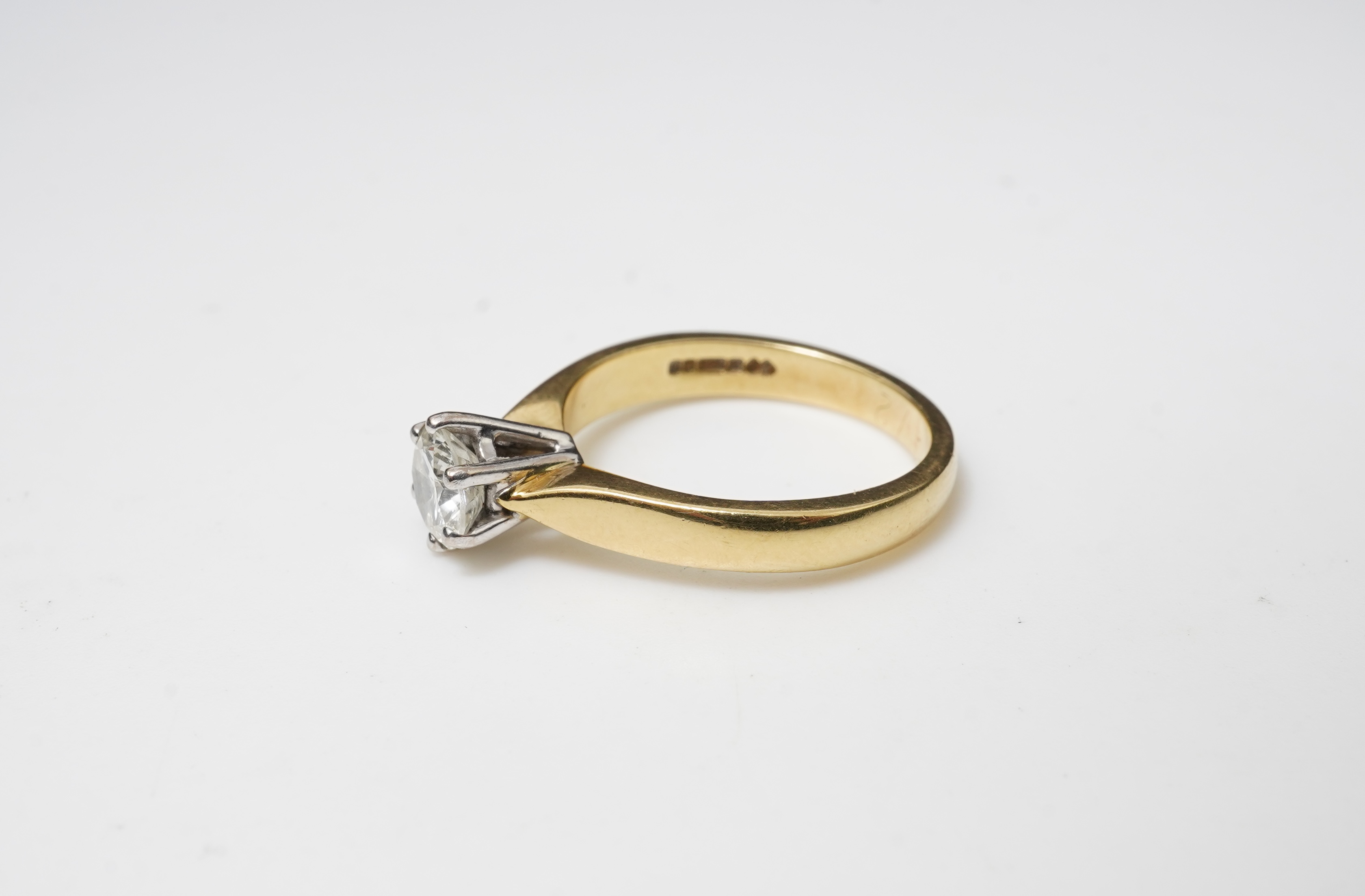 A solitaire diamond ring